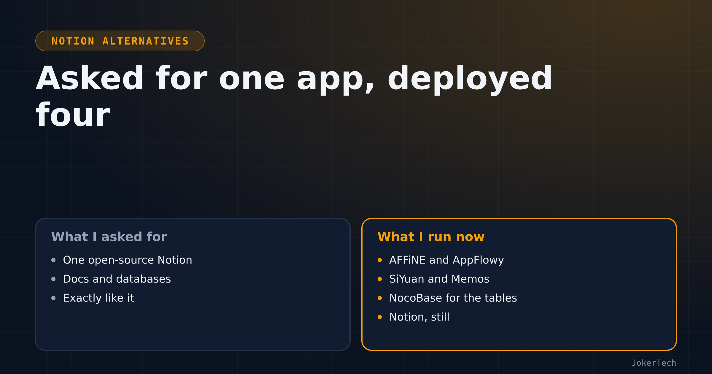 I asked for an open-source Notion and ended up running four notes apps