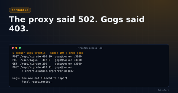 The Bad Gateway that was really Gogs saying no